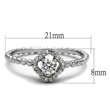 Load image into Gallery viewer, TS462 - Rhodium 925 Sterling Silver Ring with AAA Grade CZ  in Clear