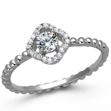 Load image into Gallery viewer, TS462 - Rhodium 925 Sterling Silver Ring with AAA Grade CZ  in Clear