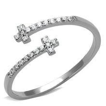 Load image into Gallery viewer, TS463 - Rhodium 925 Sterling Silver Ring with AAA Grade CZ  in Clear