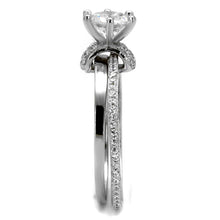 Load image into Gallery viewer, TS464 - Rhodium 925 Sterling Silver Ring with AAA Grade CZ  in Clear