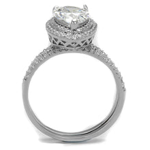 Load image into Gallery viewer, TS466 - Rhodium 925 Sterling Silver Ring with AAA Grade CZ  in Clear