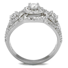 Load image into Gallery viewer, TS468 - Rhodium 925 Sterling Silver Ring with AAA Grade CZ  in Clear