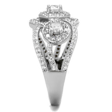 Load image into Gallery viewer, TS468 - Rhodium 925 Sterling Silver Ring with AAA Grade CZ  in Clear