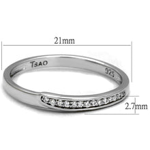 Load image into Gallery viewer, TS472 - Rhodium 925 Sterling Silver Ring with AAA Grade CZ  in Clear