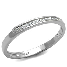 Load image into Gallery viewer, TS472 - Rhodium 925 Sterling Silver Ring with AAA Grade CZ  in Clear
