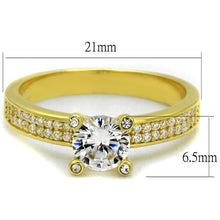 Load image into Gallery viewer, TS474 - Gold 925 Sterling Silver Ring with AAA Grade CZ  in Clear