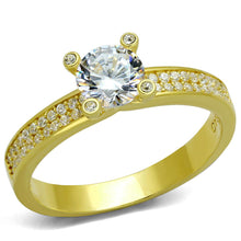 Load image into Gallery viewer, TS474 - Gold 925 Sterling Silver Ring with AAA Grade CZ  in Clear