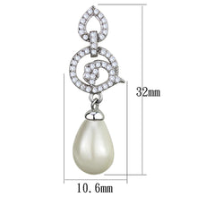 Load image into Gallery viewer, TS480 - Rhodium 925 Sterling Silver Earrings with Synthetic Pearl in Citrine Yellow