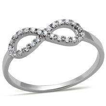 Load image into Gallery viewer, TS487 - Rhodium 925 Sterling Silver Ring with AAA Grade CZ  in Clear