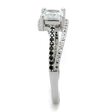 Load image into Gallery viewer, TS488 - Rhodium 925 Sterling Silver Ring with AAA Grade CZ  in Clear