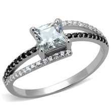 Load image into Gallery viewer, TS488 - Rhodium 925 Sterling Silver Ring with AAA Grade CZ  in Clear