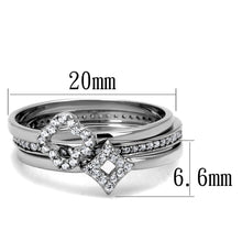Load image into Gallery viewer, TS491 - Rhodium 925 Sterling Silver Ring with AAA Grade CZ  in Clear