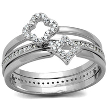 Load image into Gallery viewer, TS491 - Rhodium 925 Sterling Silver Ring with AAA Grade CZ  in Clear