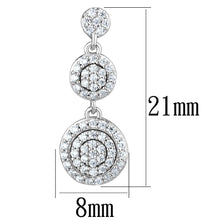 Load image into Gallery viewer, TS494 - Rhodium 925 Sterling Silver Earrings with AAA Grade CZ  in Clear