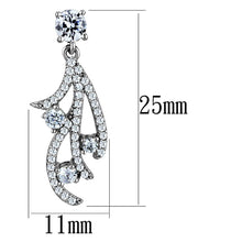 Load image into Gallery viewer, TS495 - Rhodium 925 Sterling Silver Earrings with AAA Grade CZ  in Clear