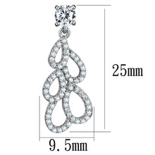 Load image into Gallery viewer, TS496 - Rhodium 925 Sterling Silver Earrings with AAA Grade CZ  in Clear