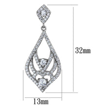 Load image into Gallery viewer, TS497 - Rhodium 925 Sterling Silver Earrings with AAA Grade CZ  in Clear