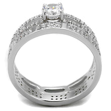 Load image into Gallery viewer, TS499 - Rhodium 925 Sterling Silver Ring with AAA Grade CZ  in Clear