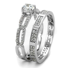 Load image into Gallery viewer, TS499 - Rhodium 925 Sterling Silver Ring with AAA Grade CZ  in Clear