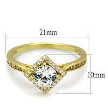 Load image into Gallery viewer, TS500 - Gold 925 Sterling Silver Ring with AAA Grade CZ  in Clear