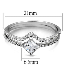 Load image into Gallery viewer, TS504 - Rhodium 925 Sterling Silver Ring with AAA Grade CZ  in Clear