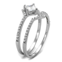 Load image into Gallery viewer, TS504 - Rhodium 925 Sterling Silver Ring with AAA Grade CZ  in Clear
