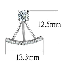 Load image into Gallery viewer, TS512 - Rhodium 925 Sterling Silver Earrings with AAA Grade CZ  in Clear