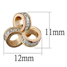 Load image into Gallery viewer, TS513 - Rose Gold + Rhodium 925 Sterling Silver Earrings with AAA Grade CZ  in Clear