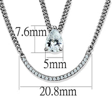 Load image into Gallery viewer, TS514 - Rhodium 925 Sterling Silver Necklace with AAA Grade CZ  in Clear