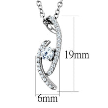 Load image into Gallery viewer, TS515 - Rhodium 925 Sterling Silver Necklace with AAA Grade CZ  in Clear