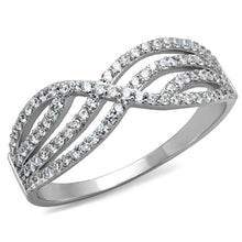 Load image into Gallery viewer, TS516 - Rhodium 925 Sterling Silver Ring with AAA Grade CZ  in Clear