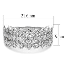 Load image into Gallery viewer, TS517 - Rhodium 925 Sterling Silver Ring with AAA Grade CZ  in Clear