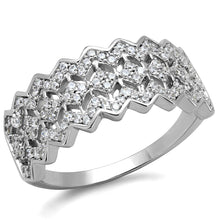 Load image into Gallery viewer, TS517 - Rhodium 925 Sterling Silver Ring with AAA Grade CZ  in Clear