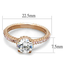 Load image into Gallery viewer, TS518 - Rose Gold 925 Sterling Silver Ring with AAA Grade CZ  in Clear