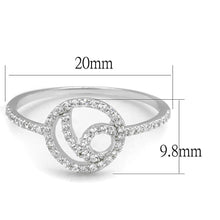 Load image into Gallery viewer, TS519 - Rhodium 925 Sterling Silver Ring with AAA Grade CZ  in Clear