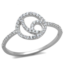 Load image into Gallery viewer, TS519 - Rhodium 925 Sterling Silver Ring with AAA Grade CZ  in Clear