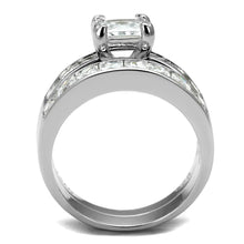 Load image into Gallery viewer, TS520 - Rhodium 925 Sterling Silver Ring with AAA Grade CZ  in Clear