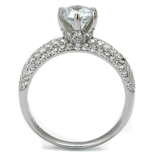 Load image into Gallery viewer, TS521 - Rhodium 925 Sterling Silver Ring with AAA Grade CZ  in Clear