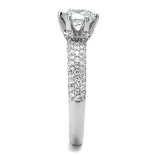 Load image into Gallery viewer, TS521 - Rhodium 925 Sterling Silver Ring with AAA Grade CZ  in Clear