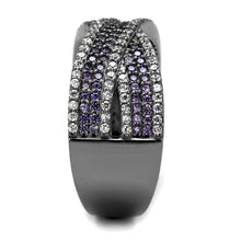 Load image into Gallery viewer, TS522 - Ruthenium 925 Sterling Silver Ring with AAA Grade CZ  in Amethyst