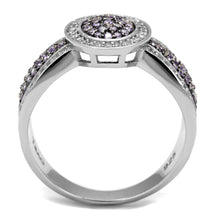 Load image into Gallery viewer, TS523 - Rhodium + Ruthenium 925 Sterling Silver Ring with AAA Grade CZ  in Amethyst
