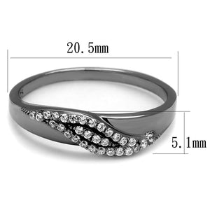 TS524 - Ruthenium 925 Sterling Silver Ring with AAA Grade CZ  in Clear