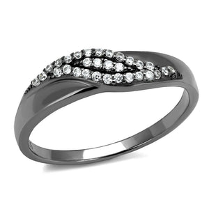 TS524 - Ruthenium 925 Sterling Silver Ring with AAA Grade CZ  in Clear