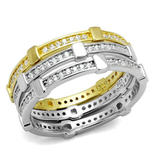 Load image into Gallery viewer, TS527 - Gold+Rhodium 925 Sterling Silver Ring with AAA Grade CZ  in Clear