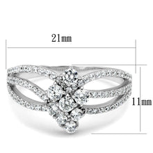 Load image into Gallery viewer, TS528 - Rhodium 925 Sterling Silver Ring with AAA Grade CZ  in Clear