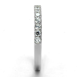 TS534 - Rhodium 925 Sterling Silver Ring with AAA Grade CZ  in Clear