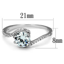 Load image into Gallery viewer, TS536 - Rhodium 925 Sterling Silver Ring with AAA Grade CZ  in Clear