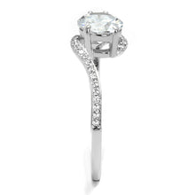 Load image into Gallery viewer, TS536 - Rhodium 925 Sterling Silver Ring with AAA Grade CZ  in Clear