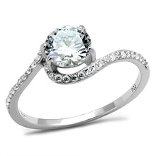 Load image into Gallery viewer, TS536 - Rhodium 925 Sterling Silver Ring with AAA Grade CZ  in Clear