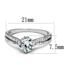 Load image into Gallery viewer, TS537 - Rhodium 925 Sterling Silver Ring with AAA Grade CZ  in Clear